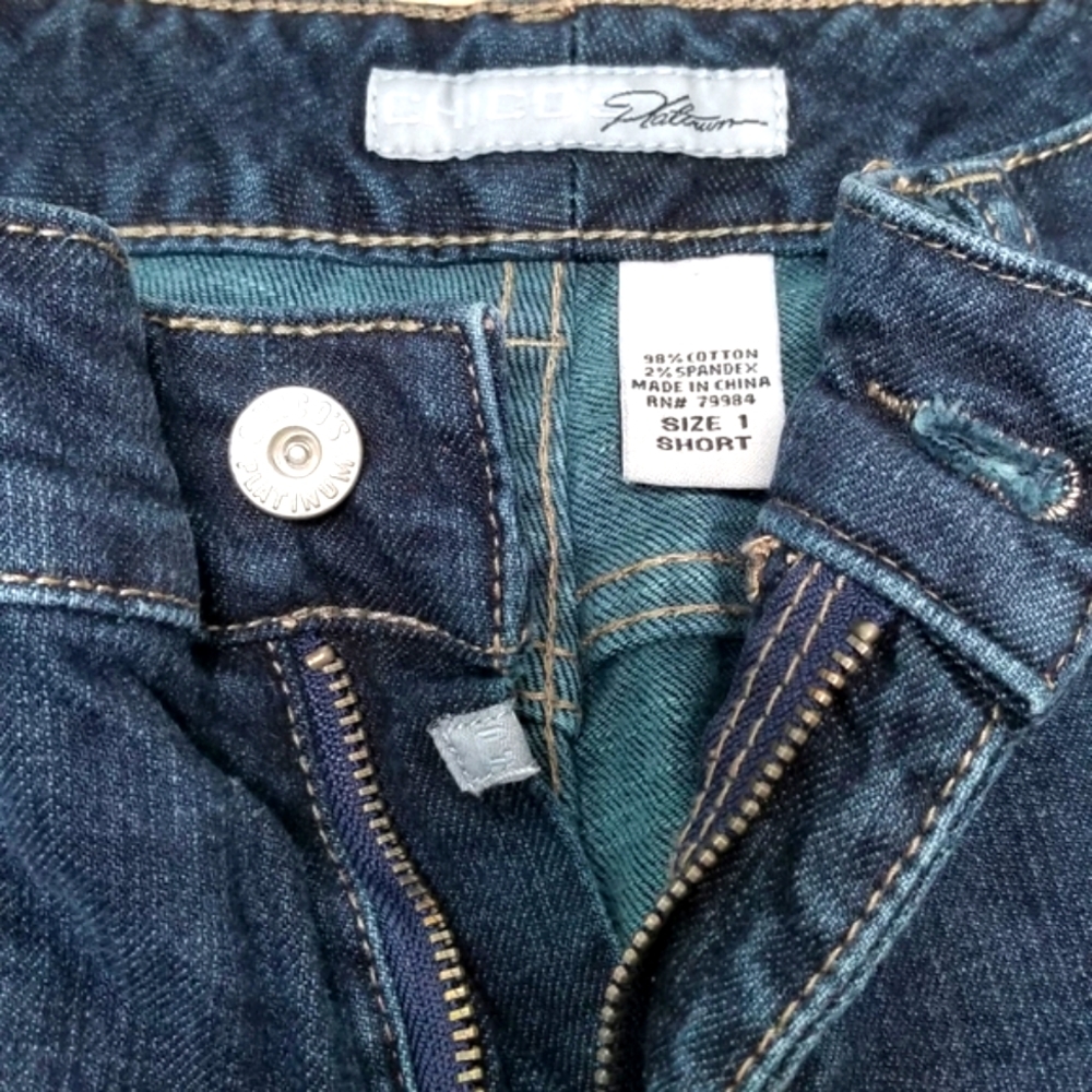 CHICOS | PLATINUM BOOTCUT JEANS, SZ 1 SHORT